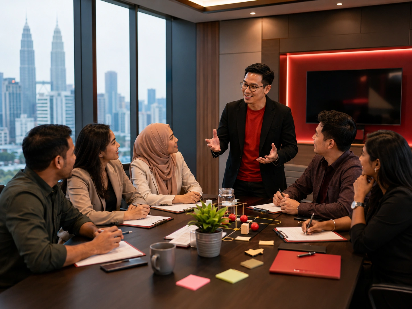 corporate team briefing