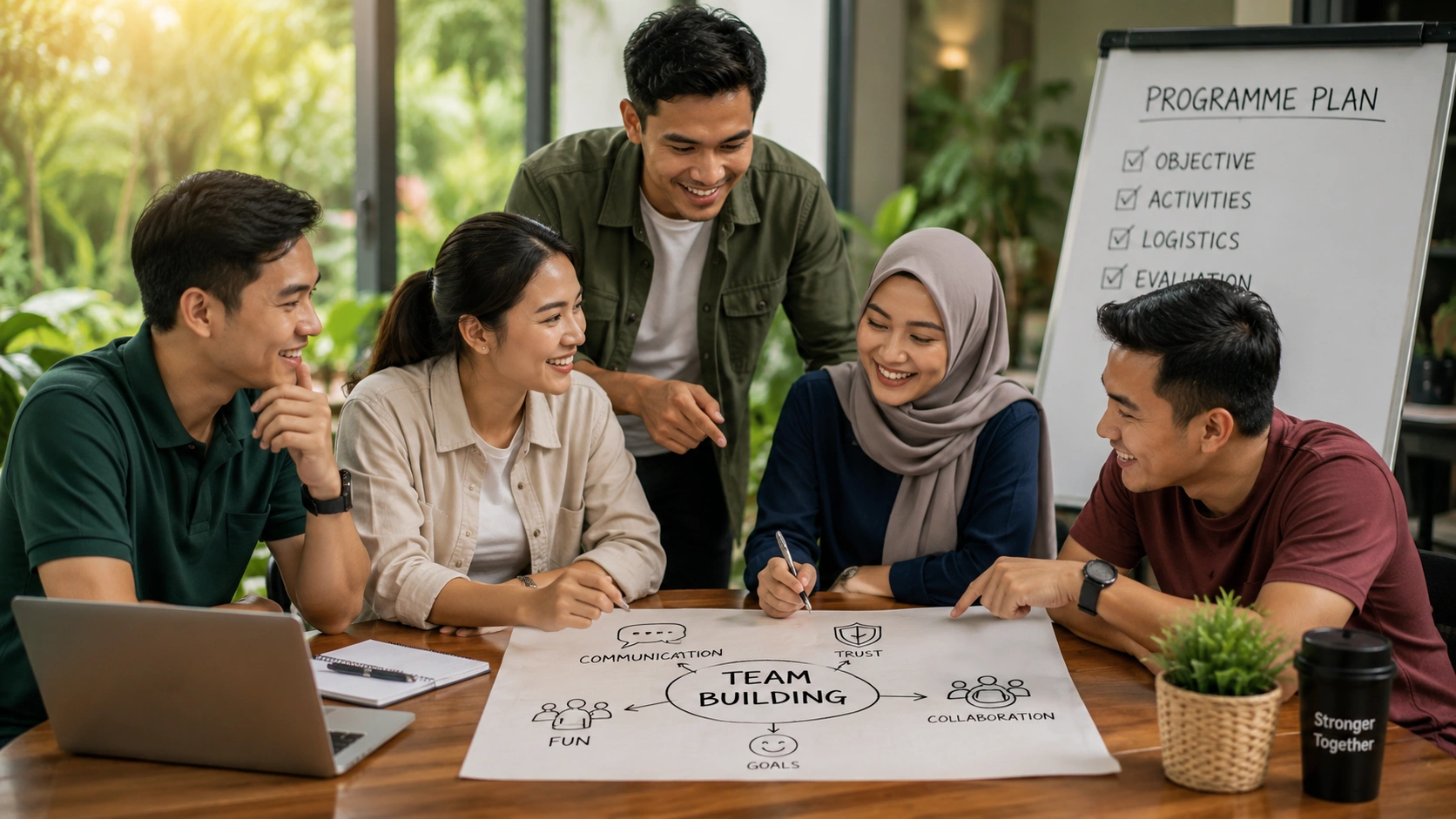 HR planning a team building programme with organiser support in Malaysia
